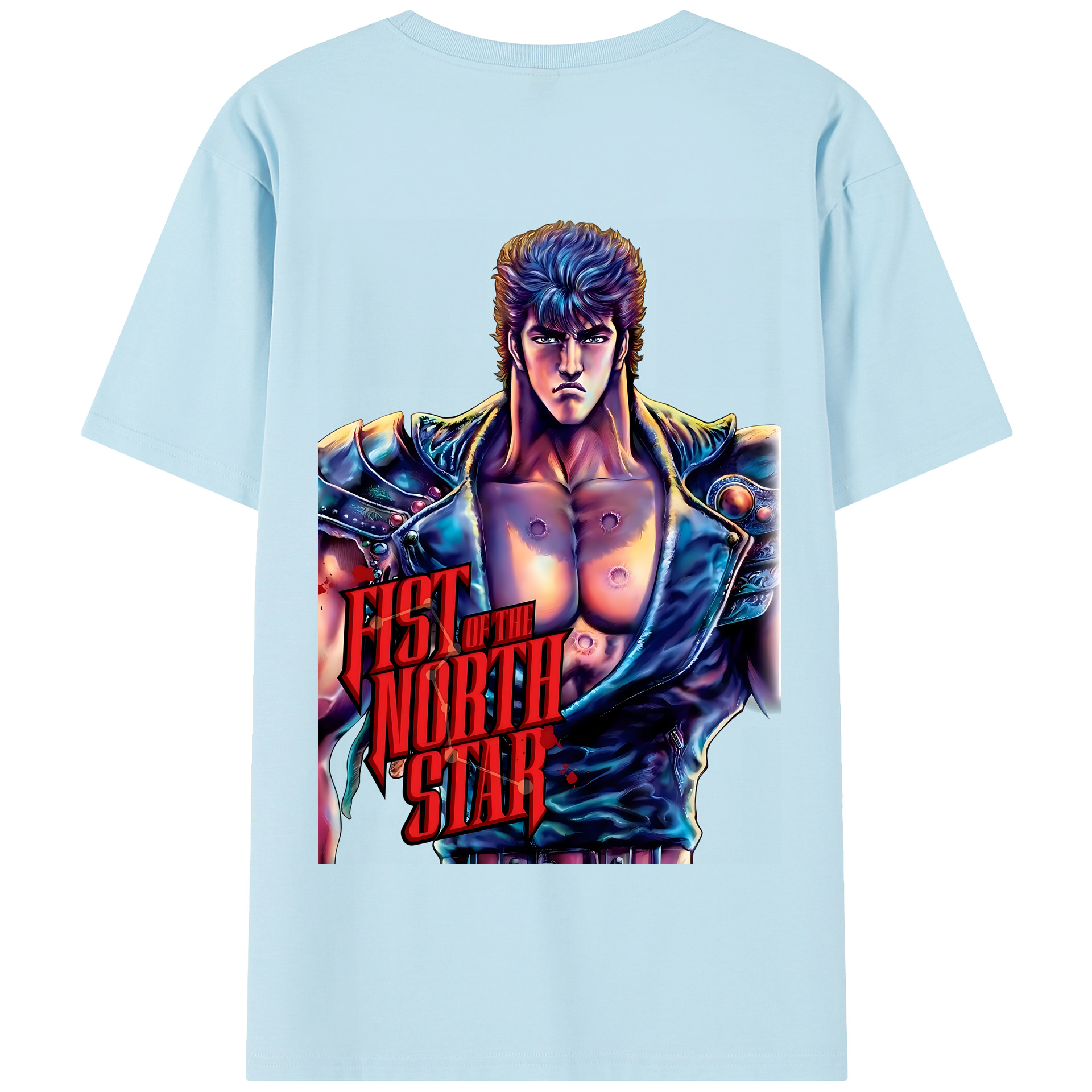 （画像用） 北斗の拳 Fist of the North Star 綿100％半袖Tシャツ（背面プリント）